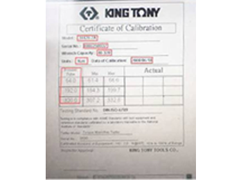 Certificate of Calibration
